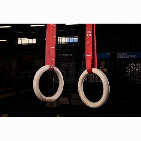 Купить Кольца гимнастические 32 мм красные стропы в Стародубе 