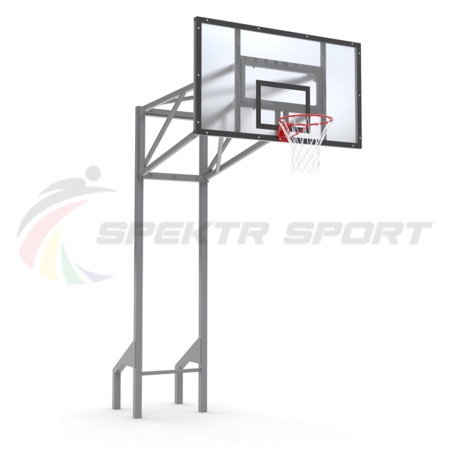 Купить Стойка баскетбольная уличная усиленная со щитом из оргстекла, кольцом и сеткой SP D 413 в Стародубе 