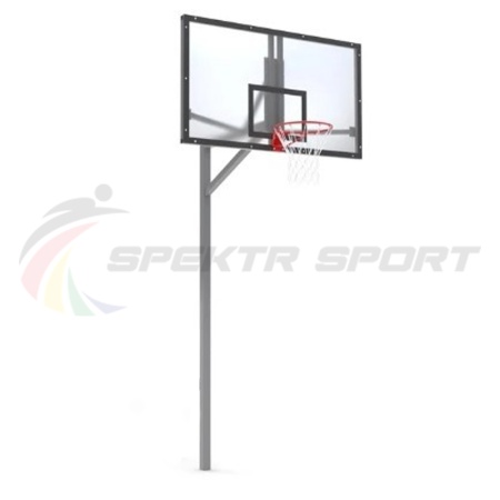 Купить Стойка баскетбольная уличная упрощенная со щитом из оргстекла, кольцом и сеткой SP D 412 в Стародубе 